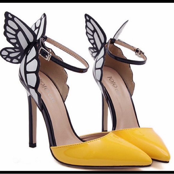 🆕 {Jojo Cat} Pointed Toe Butterfly Back High Heel Shoes - Picture 1 of 5